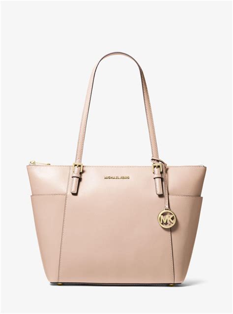 michael michael kors jet set large leather tote|Michael Kors jet set saffiano.